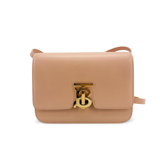 Burberry Small Leather TB Bag Beige