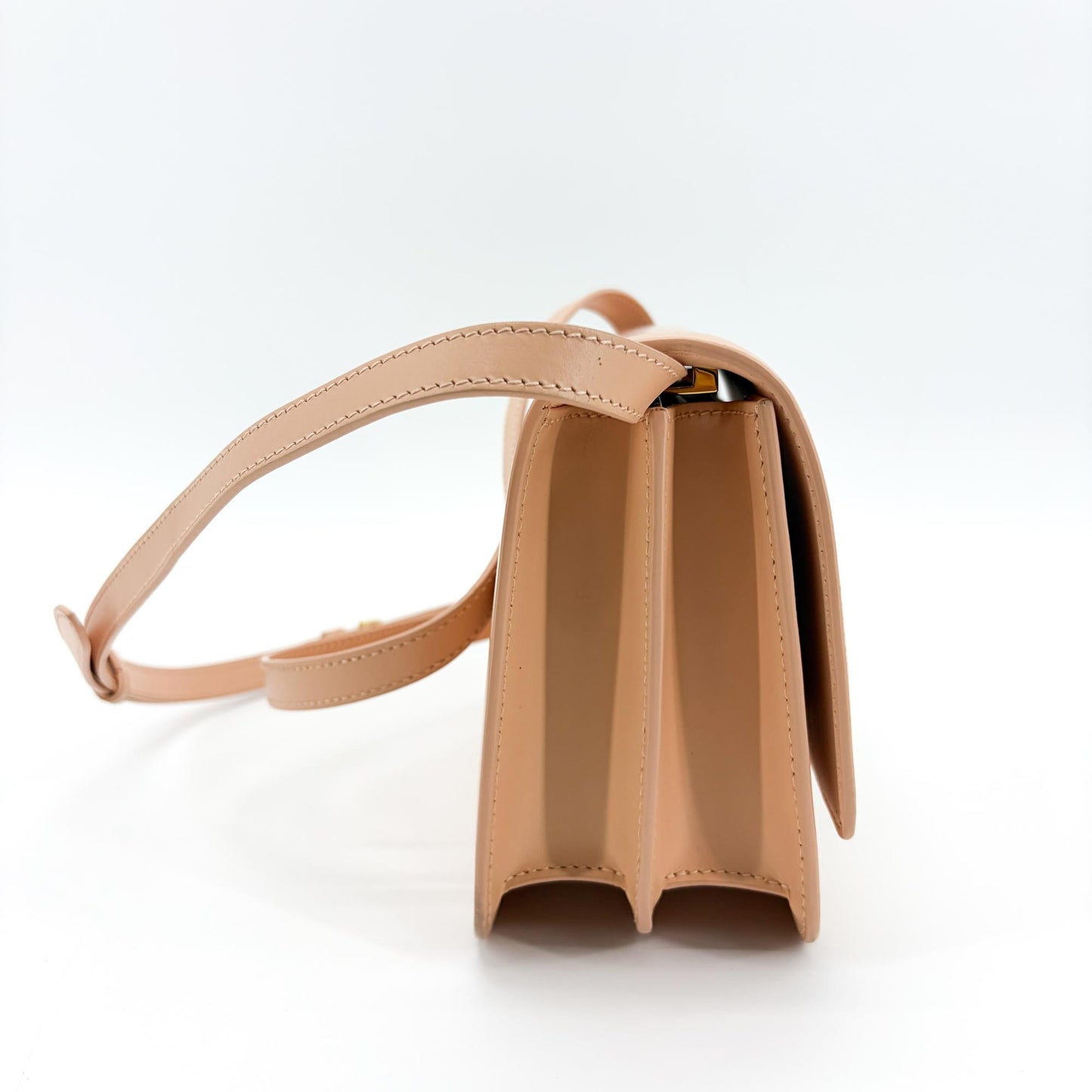 Burberry Small Leather TB Bag Beige
