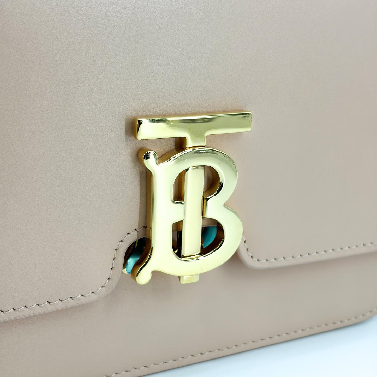 Burberry Small Leather TB Bag Beige