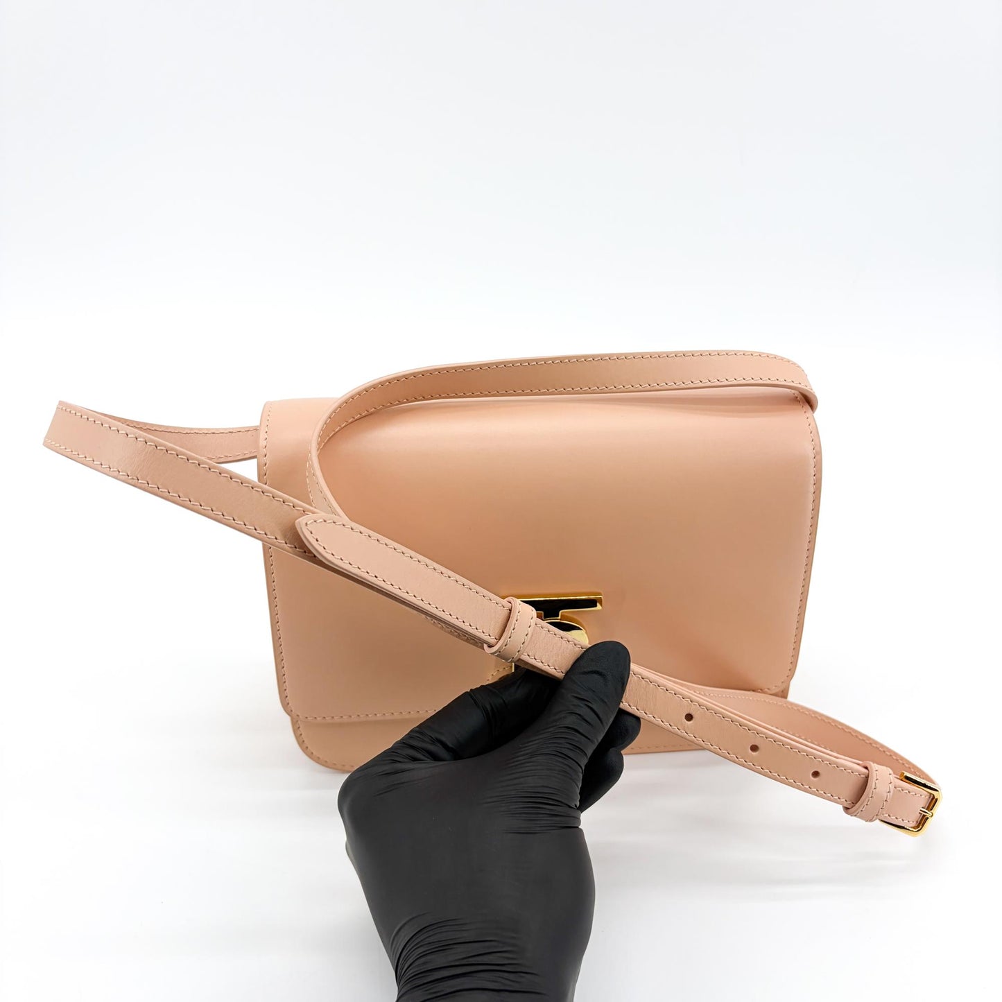 Burberry Small Leather TB Bag Beige