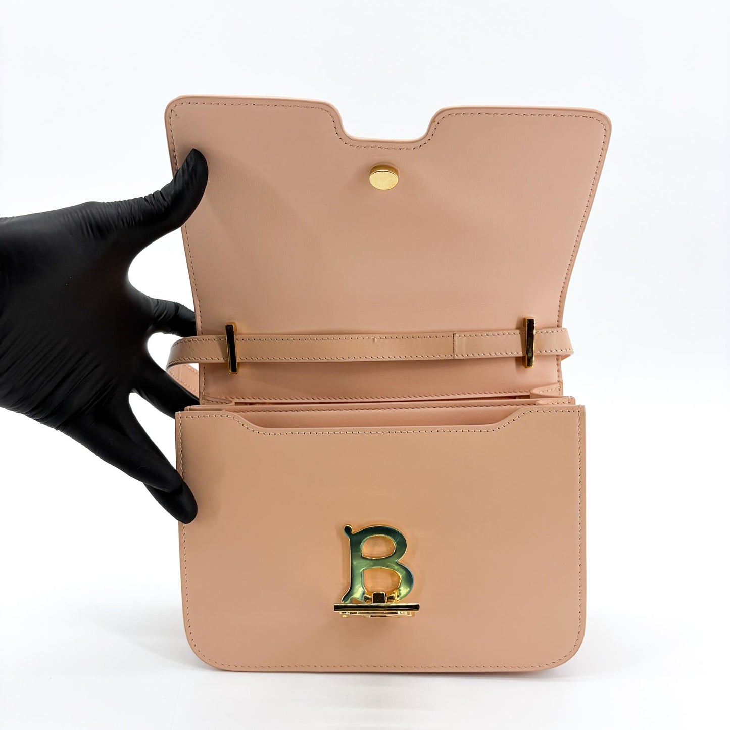 Burberry Small Leather TB Bag Beige