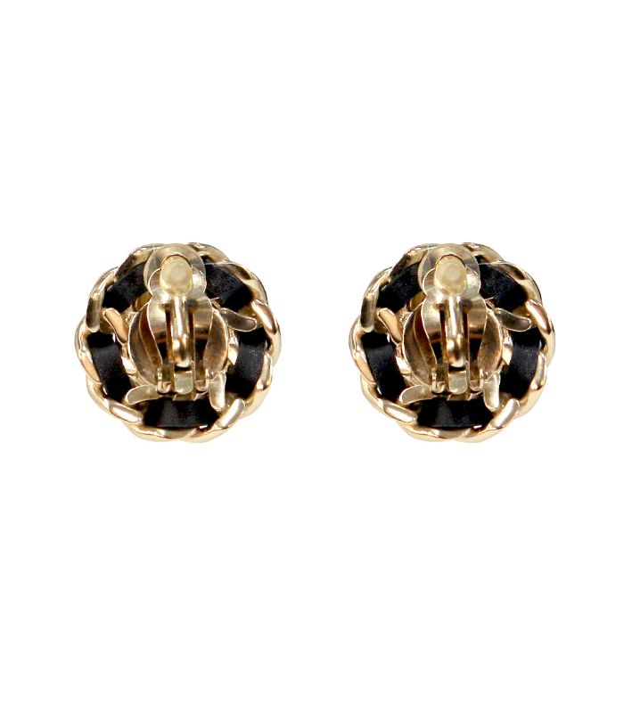 Chanel Round CC Gold Earrings