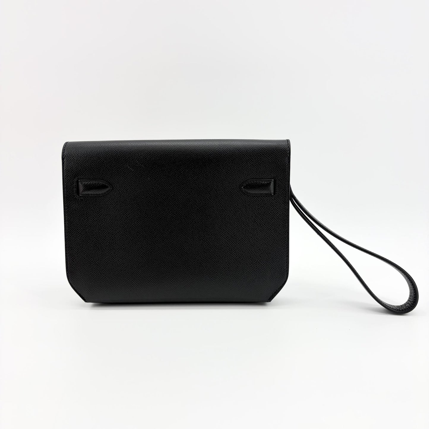 Hermès Kelly Dépêche 25 Pouch Black Silver Hardware