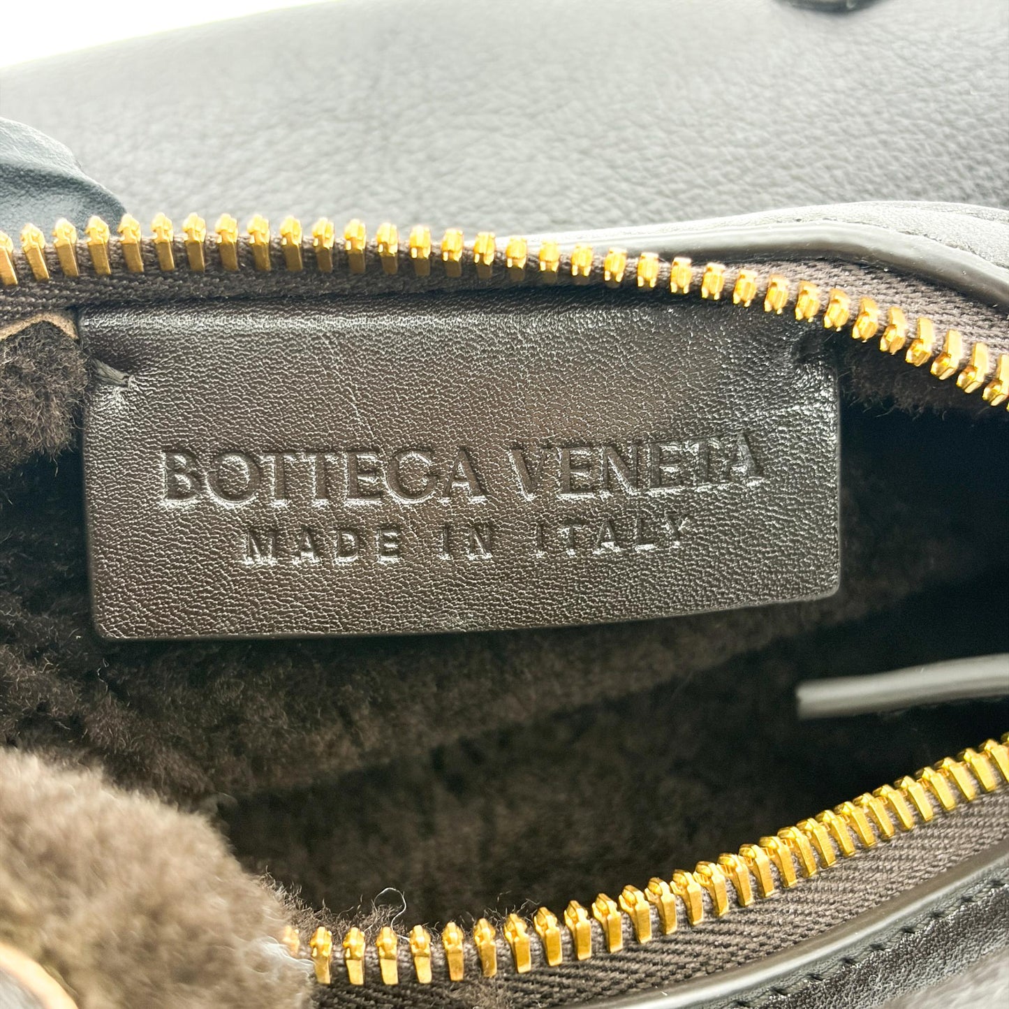 Bottega Veneta Mini Shearing Trim Leather Jody Bag Black