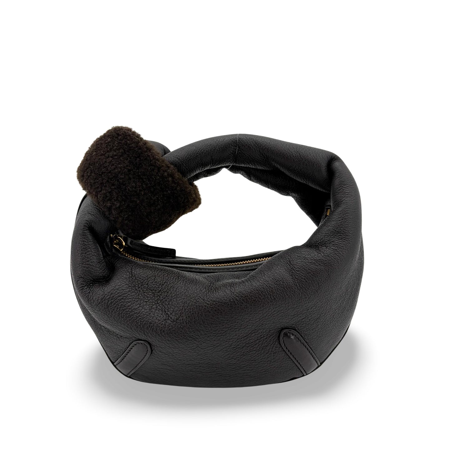 Bottega Veneta Mini Shearing Trim Leather Jody Bag Black