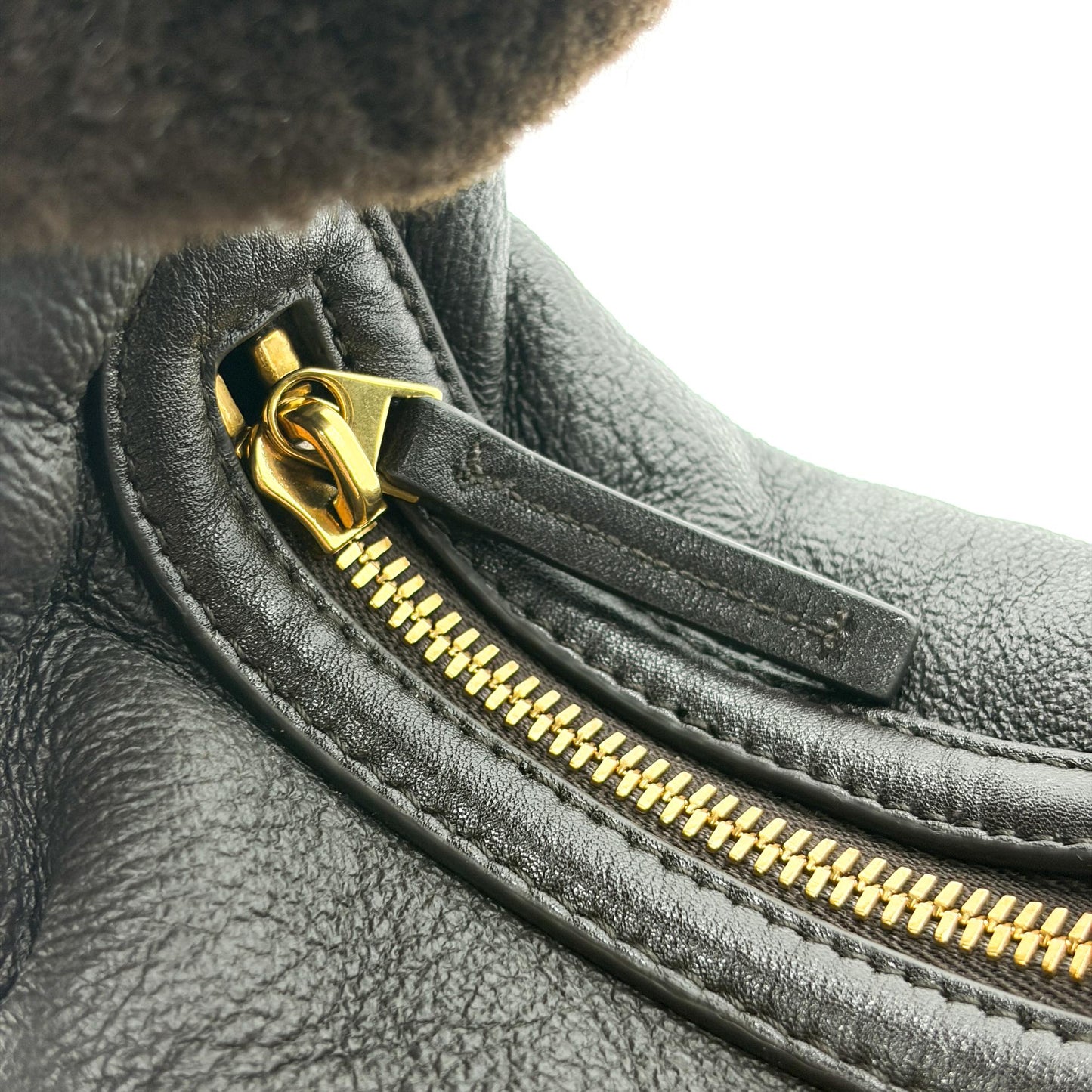 Bottega Veneta Mini Shearing Trim Leather Jody Bag Black