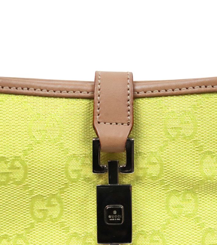 Gucci Lime GG Canvas Jackie Bag