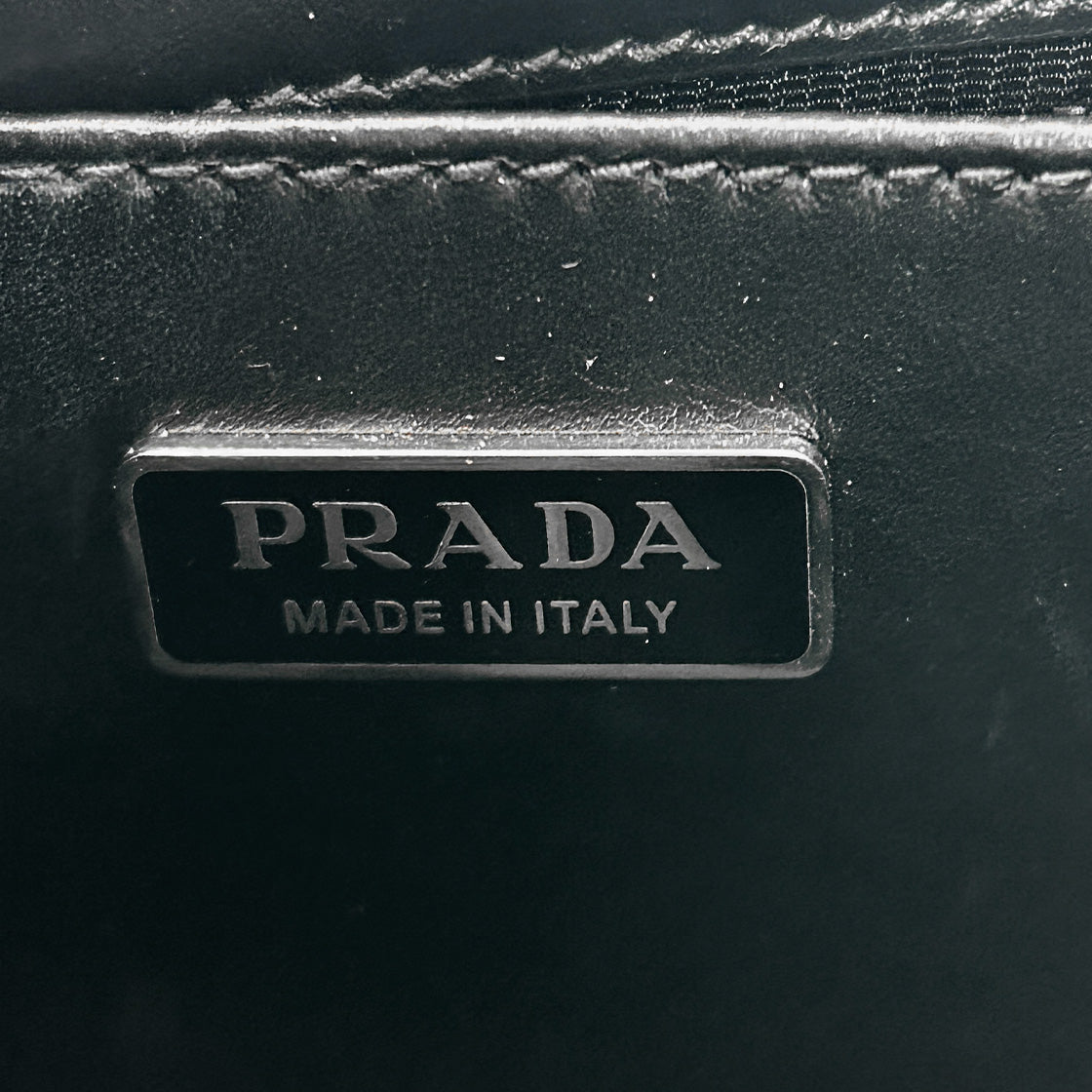 Prada Black Cleo Brushed Shoulder Bag