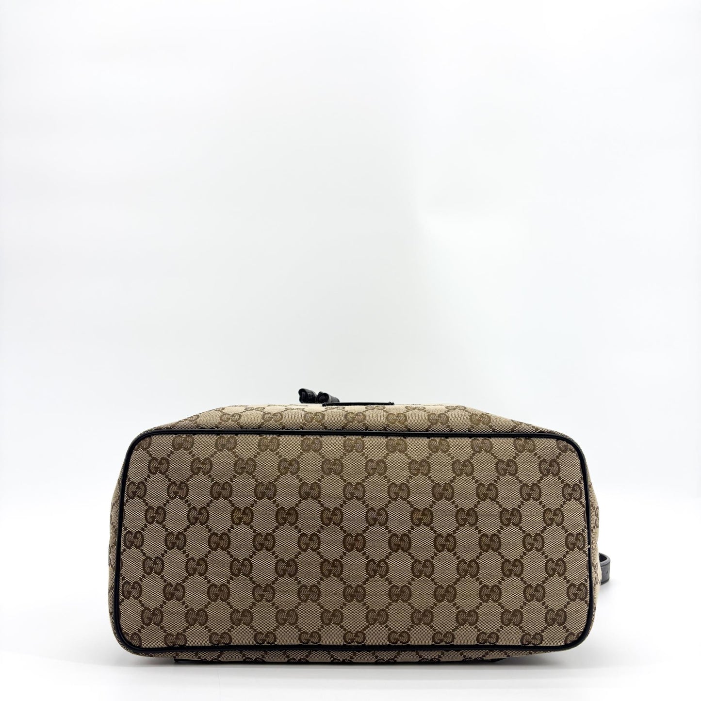 Gucci GG Canvas Drawstring Backpack Brown Black