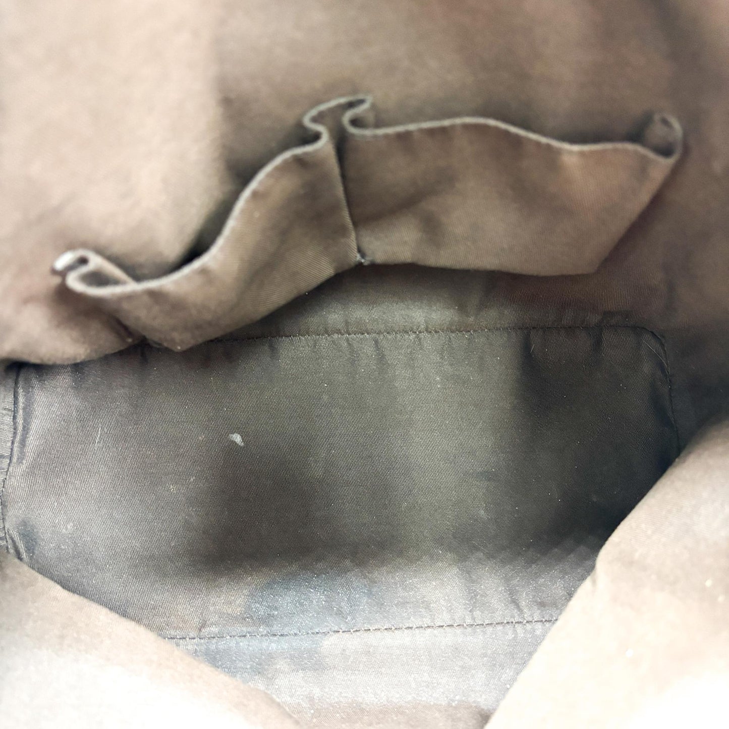 Gucci GG Canvas Drawstring Backpack Brown Black