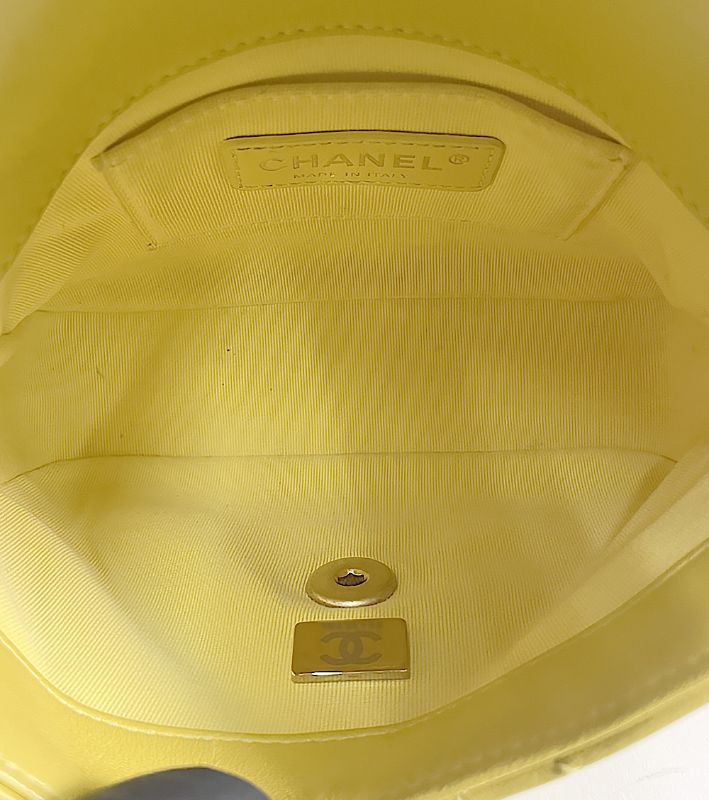 Chanel Yellow Lambskin Petite Sac Shoulder Bag