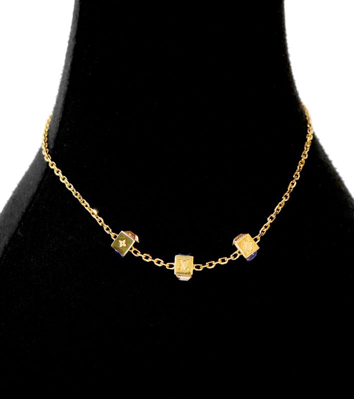 Louis Vuitton Cubic Cube Gold Necklace
