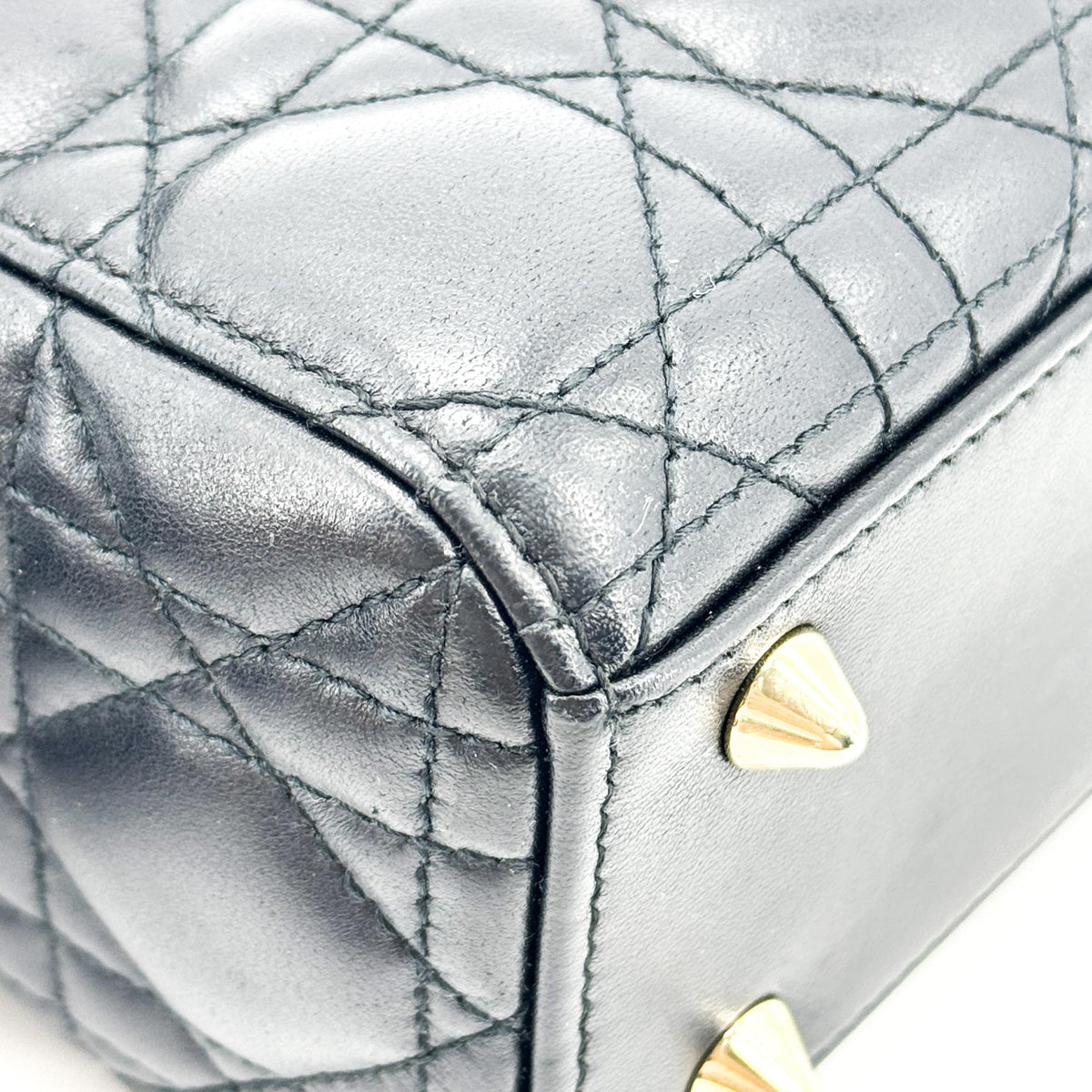 Dior Mini Lady Dior Bag Cannage Lambskin Black Gold Hardware
