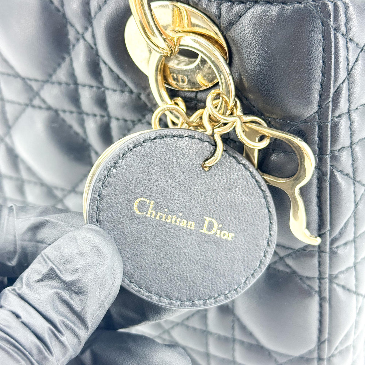 Dior Mini Lady Dior Bag Cannage Lambskin Black Gold Hardware