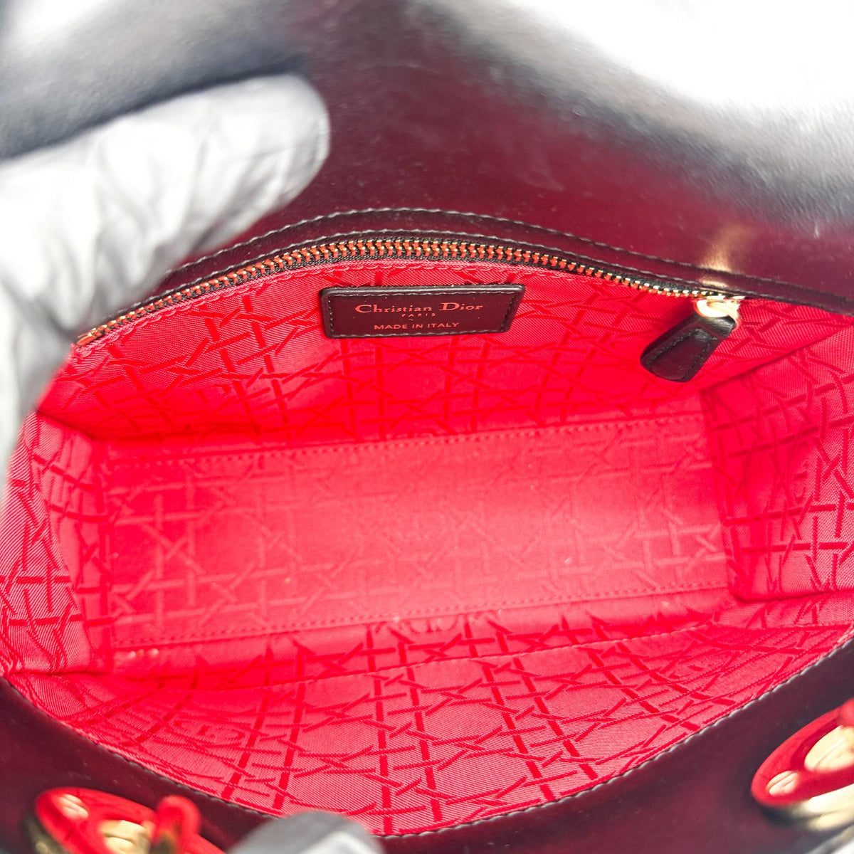 Dior Mini Lady Dior Bag Cannage Lambskin Black Gold Hardware