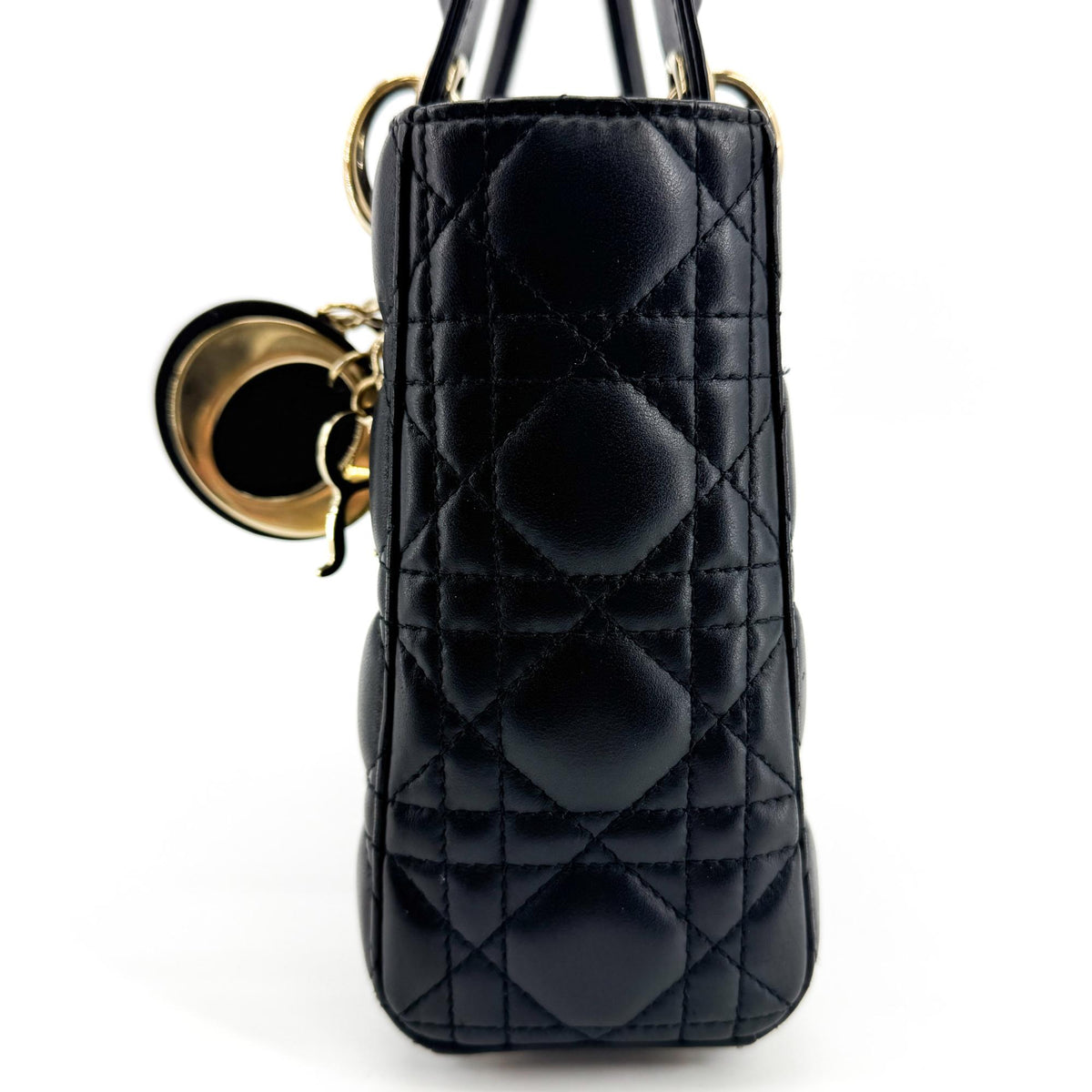 Dior Mini Lady Dior Bag Cannage Lambskin Black Gold Hardware