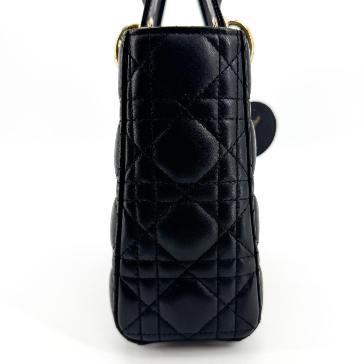 Dior Mini Lady Dior Bag Cannage Lambskin Black Gold Hardware