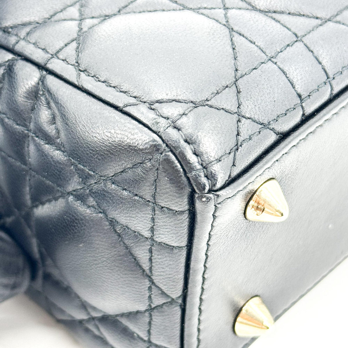 Dior Mini Lady Dior Bag Cannage Lambskin Black Gold Hardware