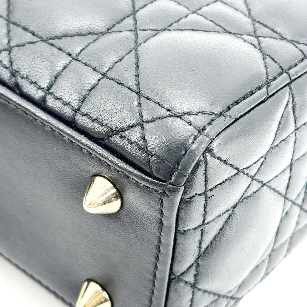 Dior Mini Lady Dior Bag Cannage Lambskin Black Gold Hardware