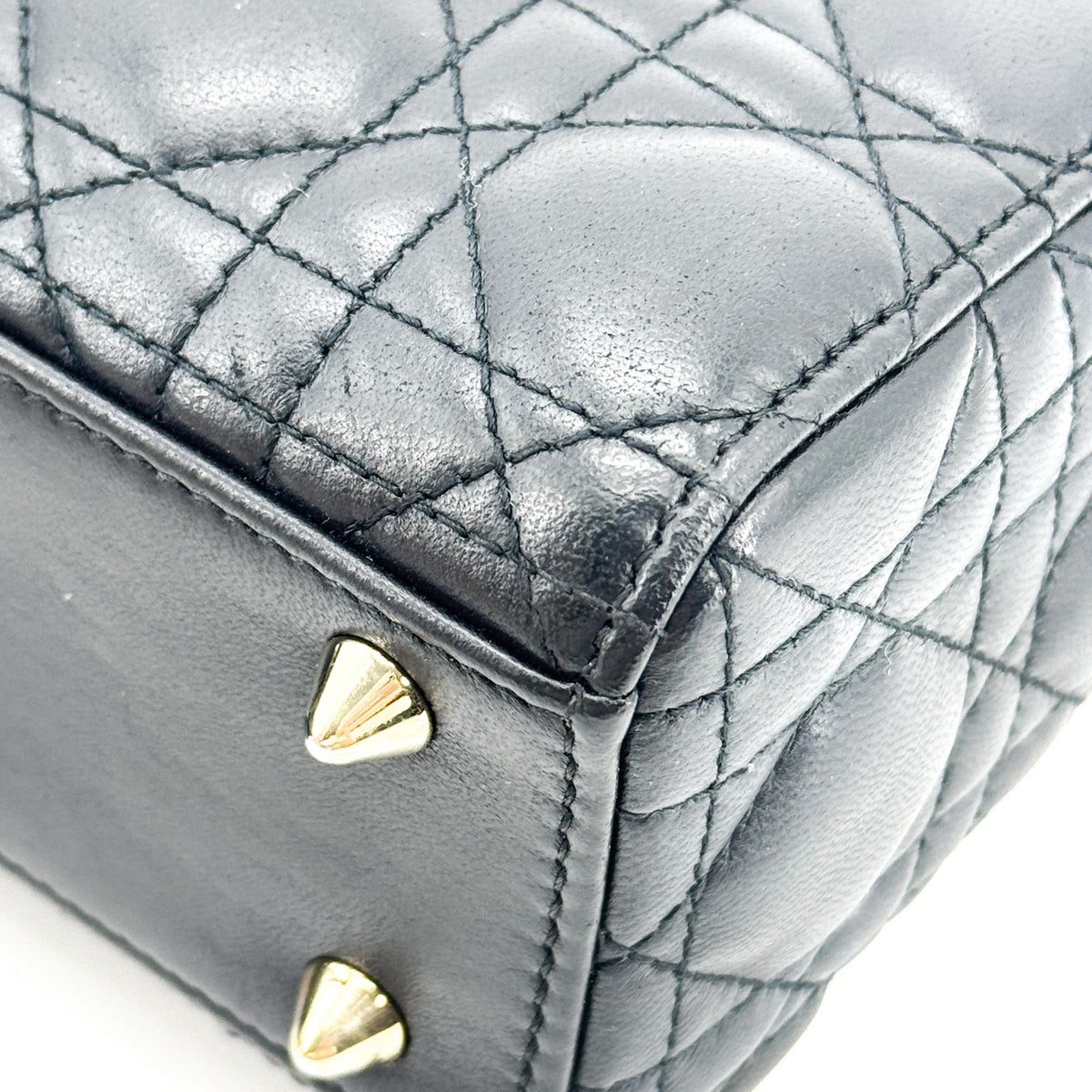 Dior Mini Lady Dior Bag Cannage Lambskin Black Gold Hardware