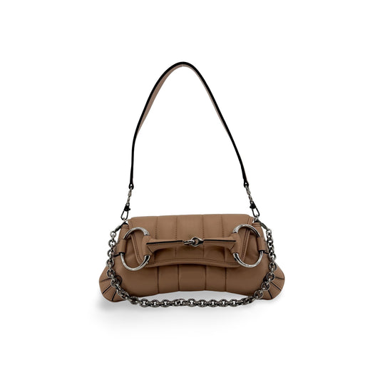 Gucci Horsebit Chain Small Crossbody Bag Beige
