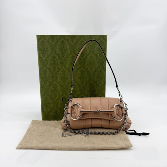 Gucci Horsebit Chain Small Crossbody Bag Beige