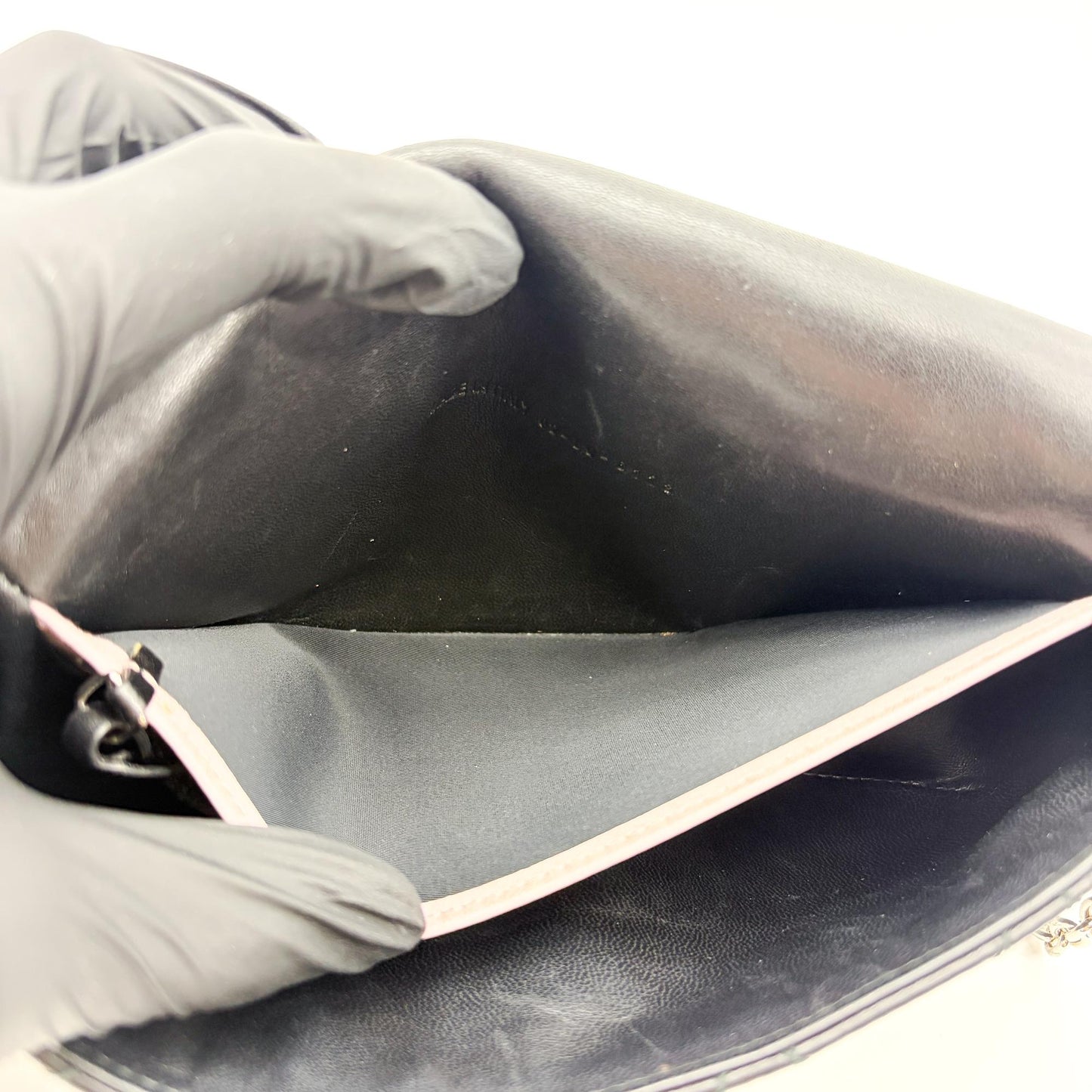 Dior Miss Dior Promenade Lambskin Pouch Black Silver Hardware