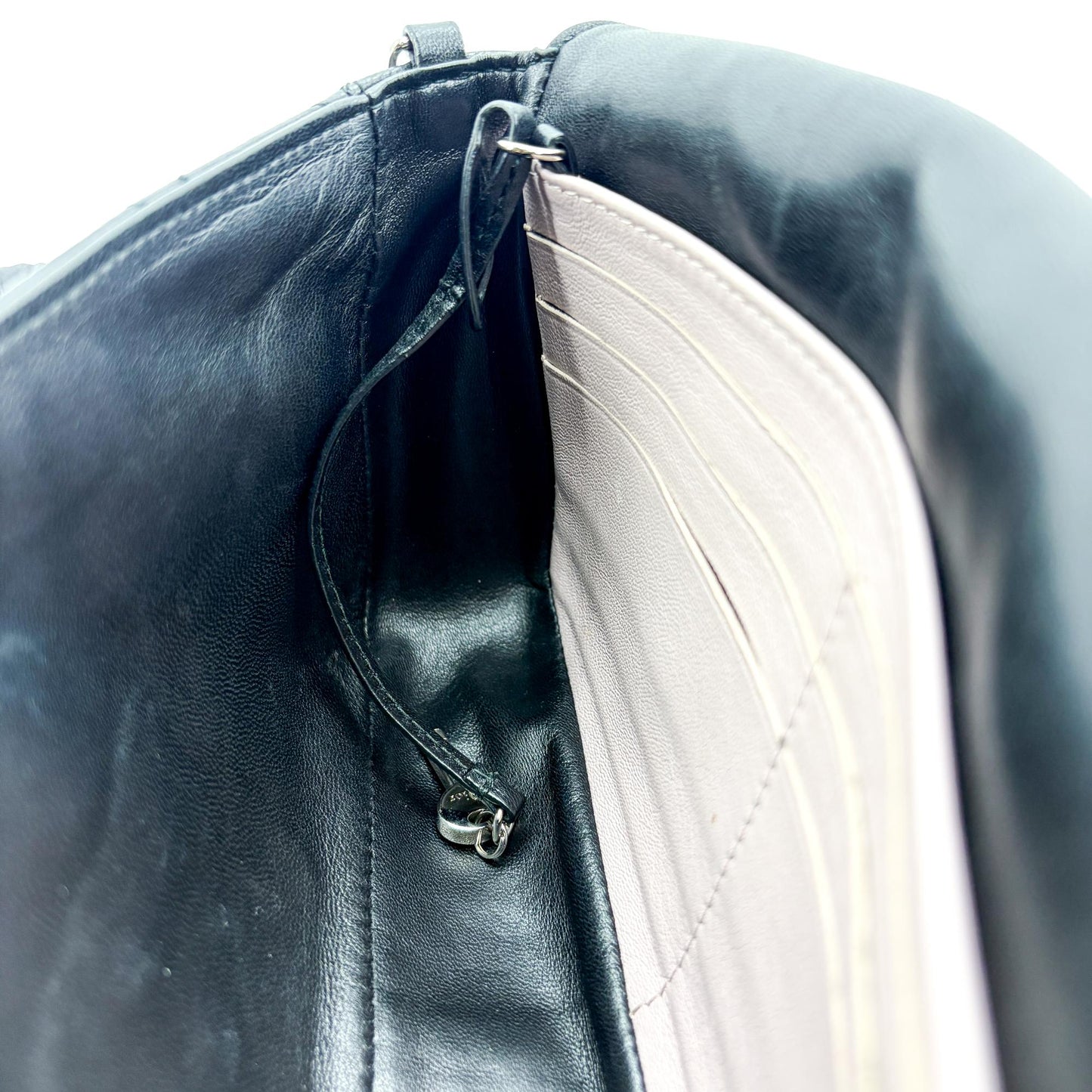 Dior Miss Dior Promenade Lambskin Pouch Black Silver Hardware