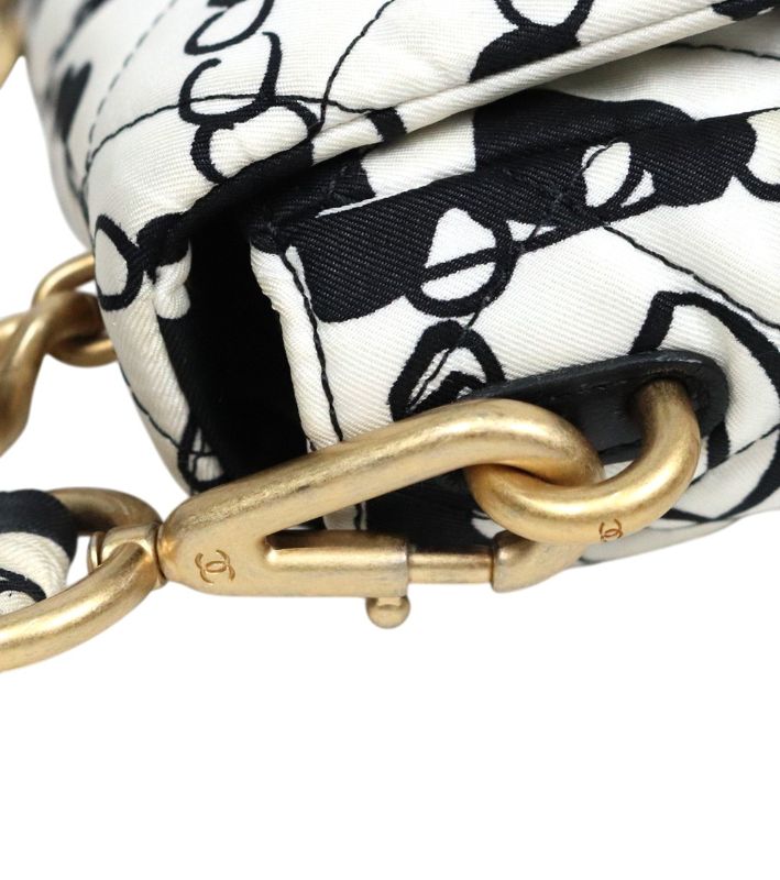 Chanel Two-tone Print Top-handle Shoulder Bag