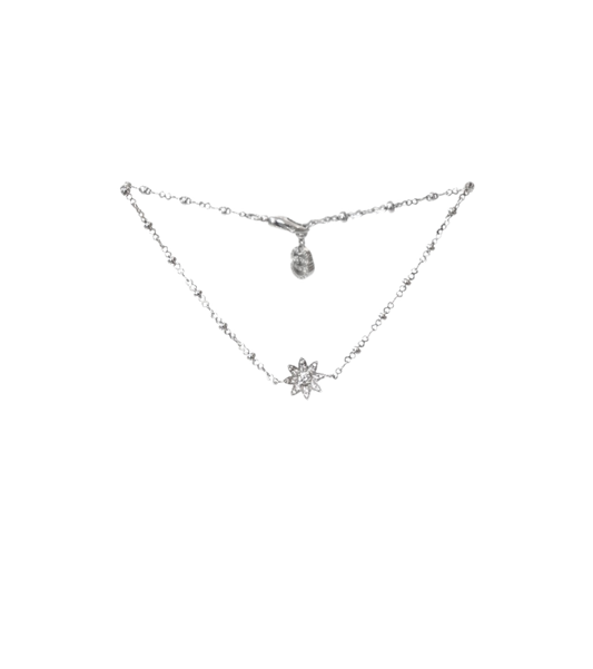 Gucci White Gold 750 White Gold Flora Diamond Chain Bracelet