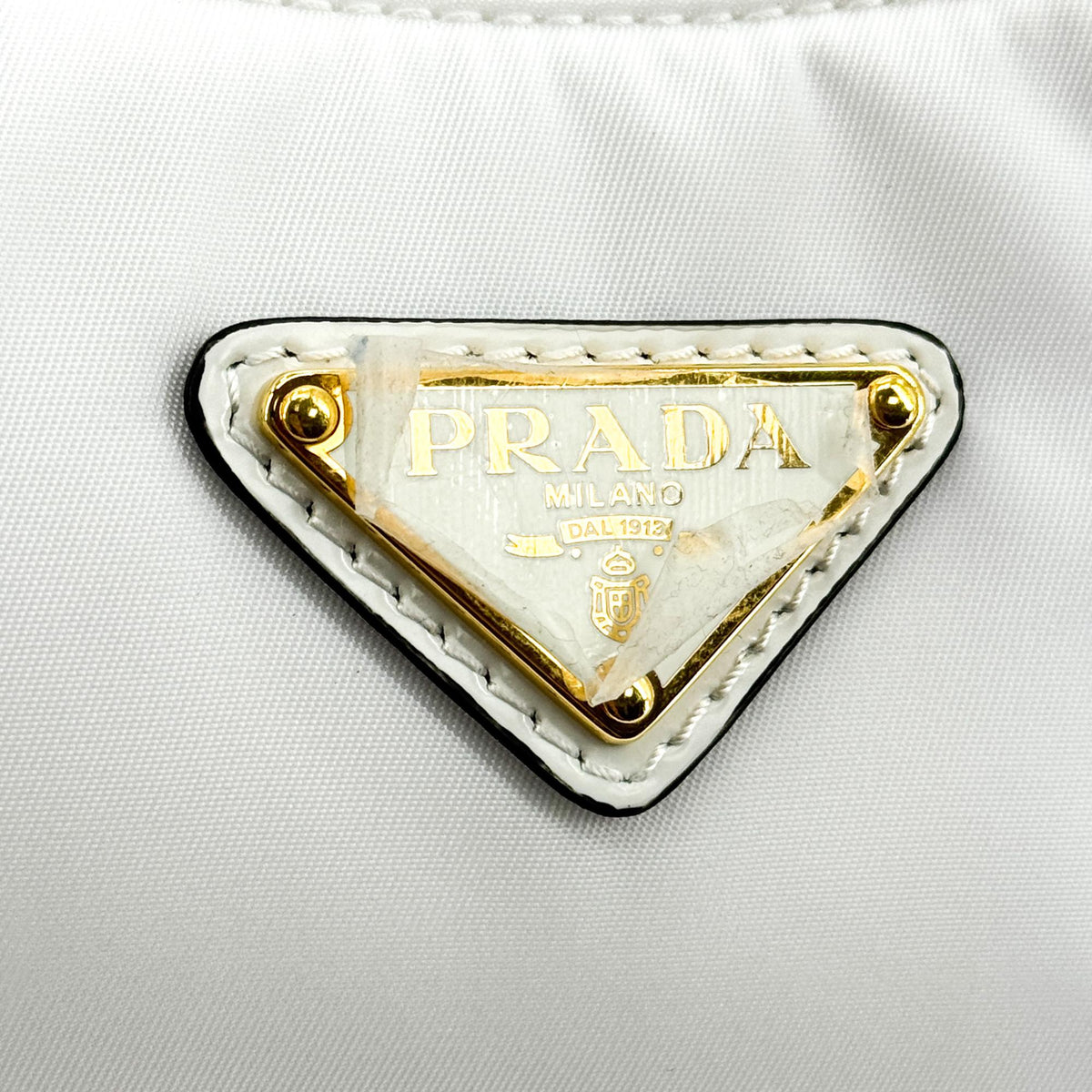 Prada Re-Edition 2002 Nylon Brushed Leather Crossbody Bag White Gold Hardware