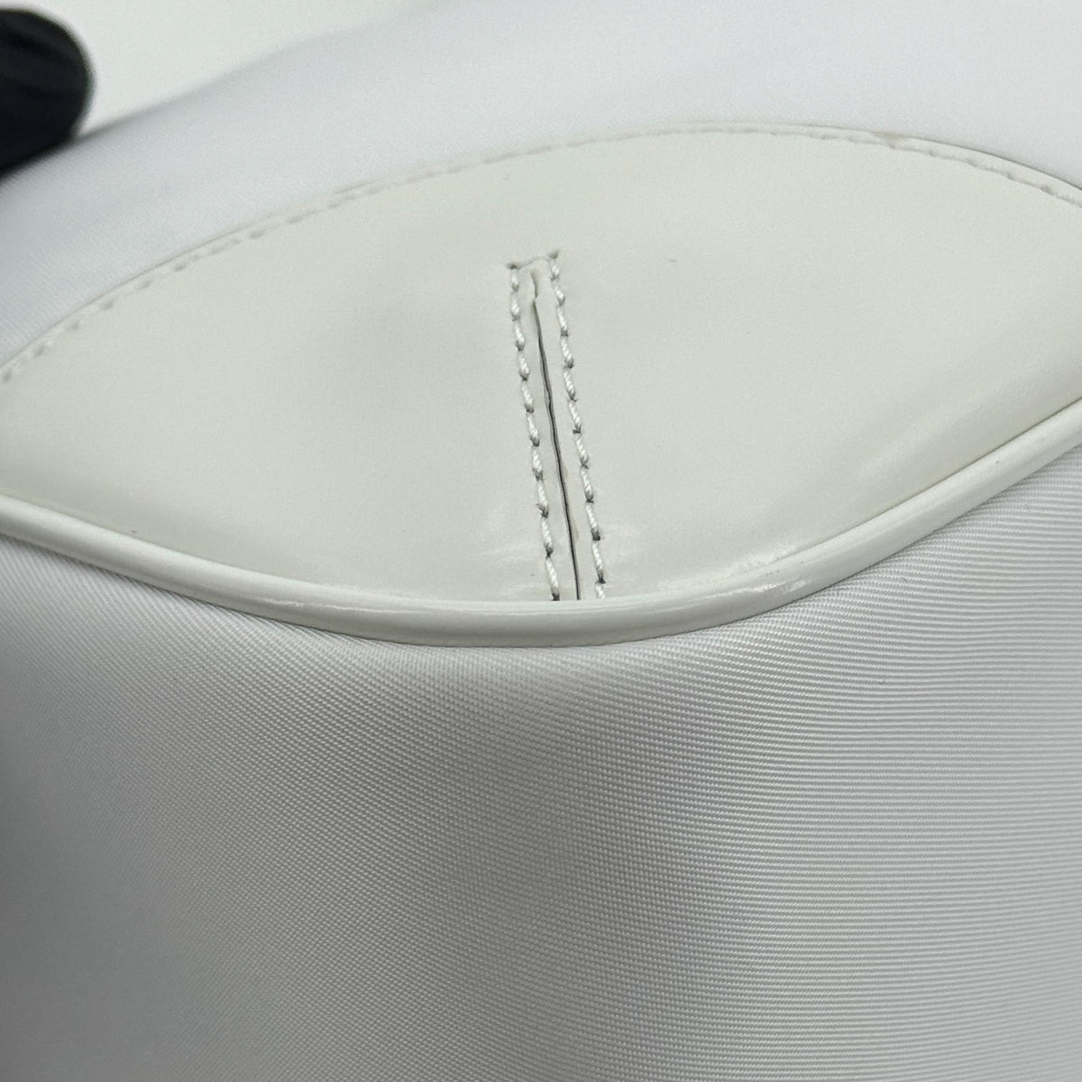 Prada Re-Edition 2002 Nylon Brushed Leather Crossbody Bag White Gold Hardware