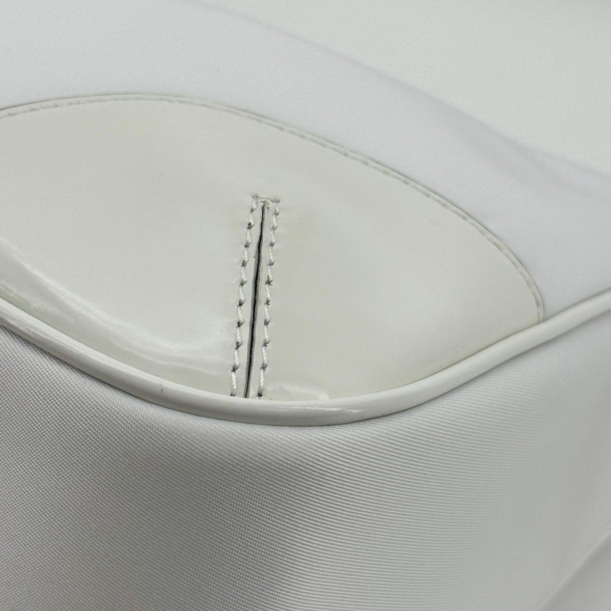 Prada Re-Edition 2002 Nylon Brushed Leather Crossbody Bag White Gold Hardware