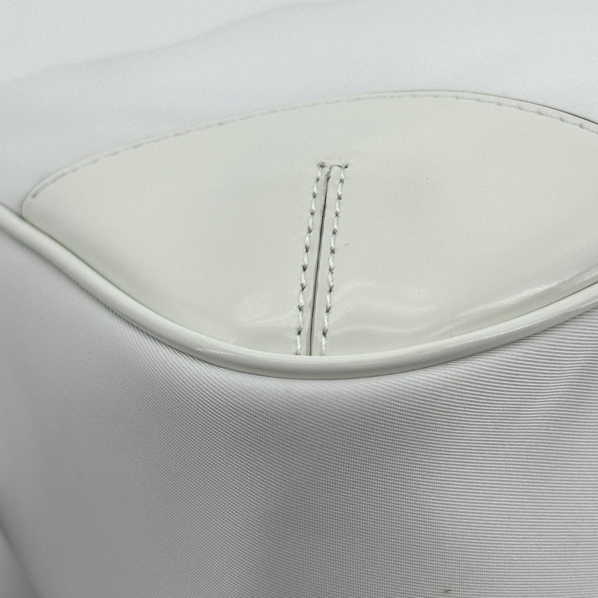 Prada Re-Edition 2002 Nylon Brushed Leather Crossbody Bag White Gold Hardware