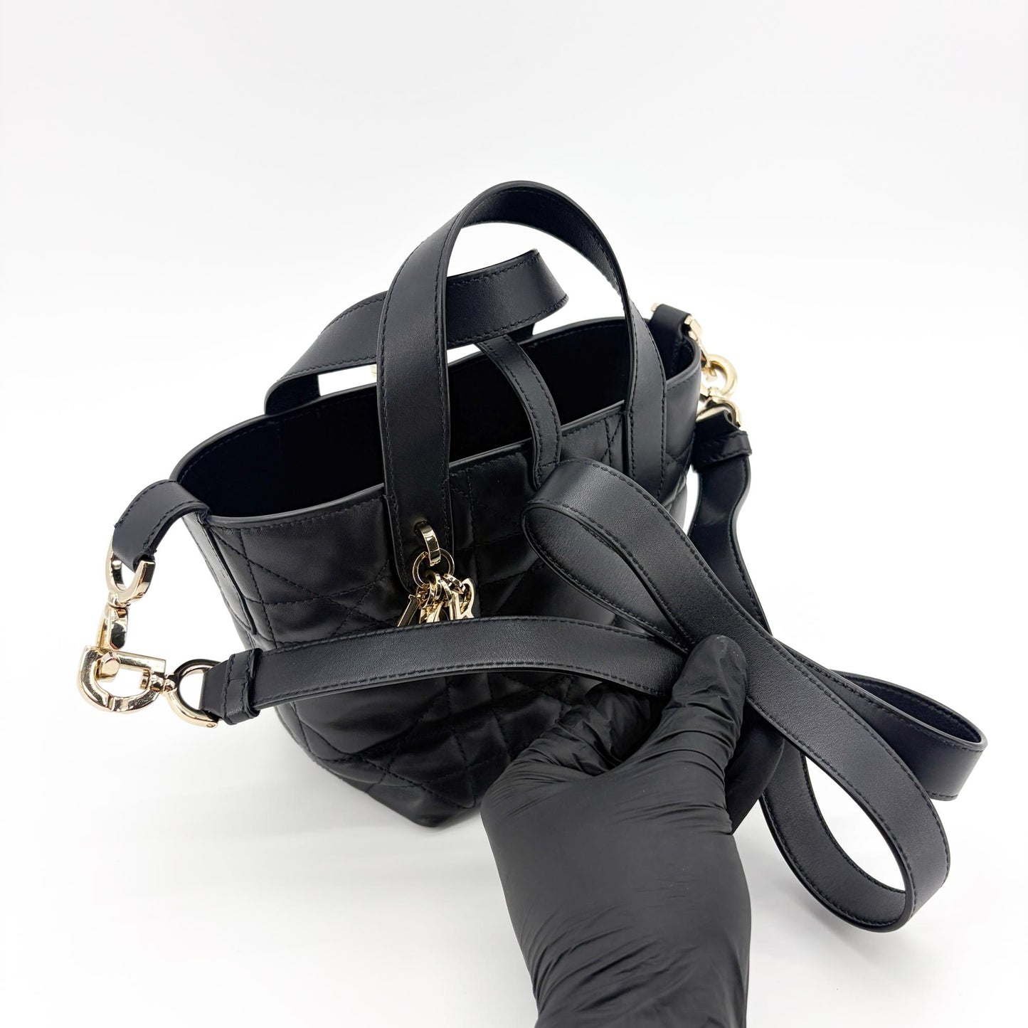 Dior Lady 95.22 Small Bag Black Gold Hardware