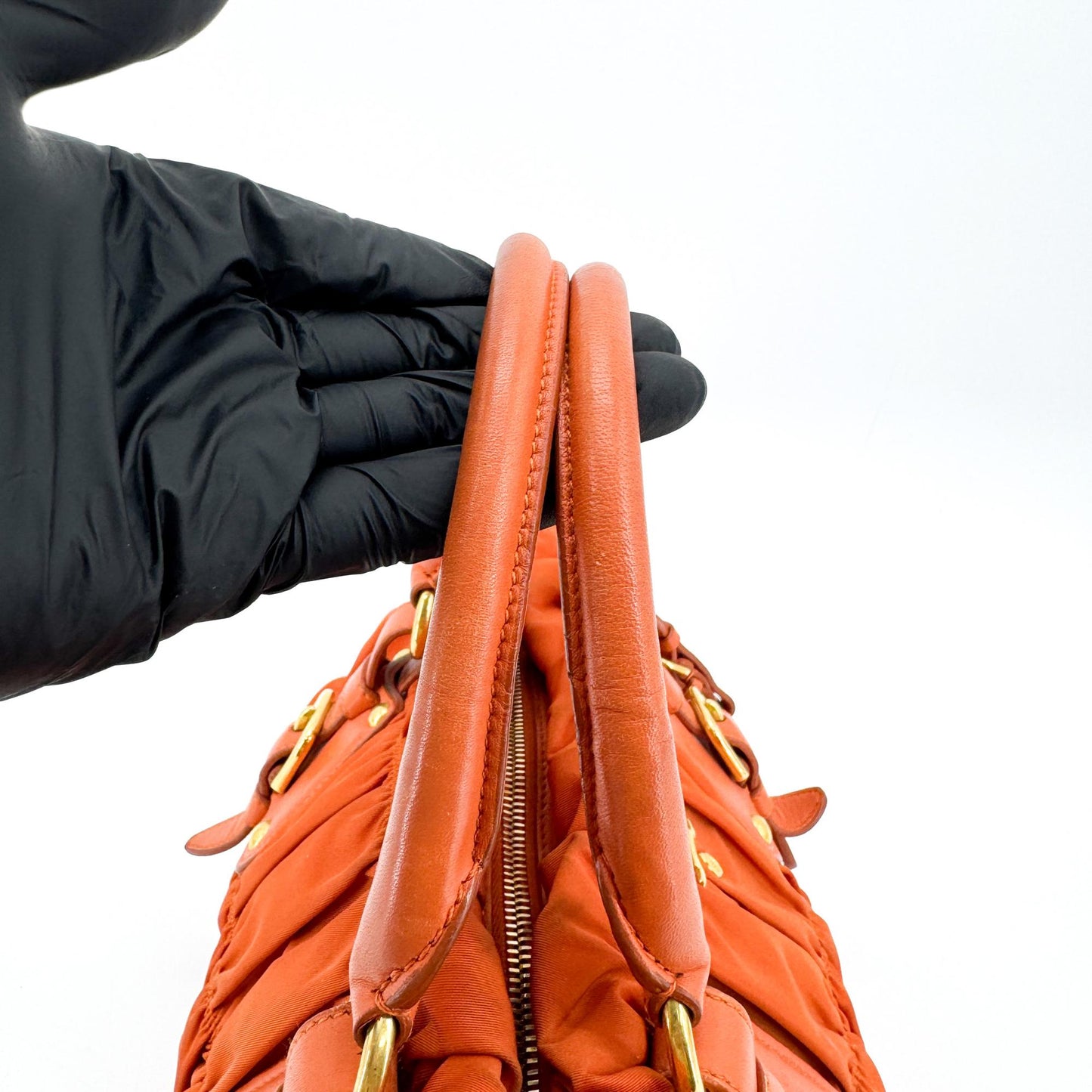 Prada Tessuto Gaufré 2-Way Bag Orange