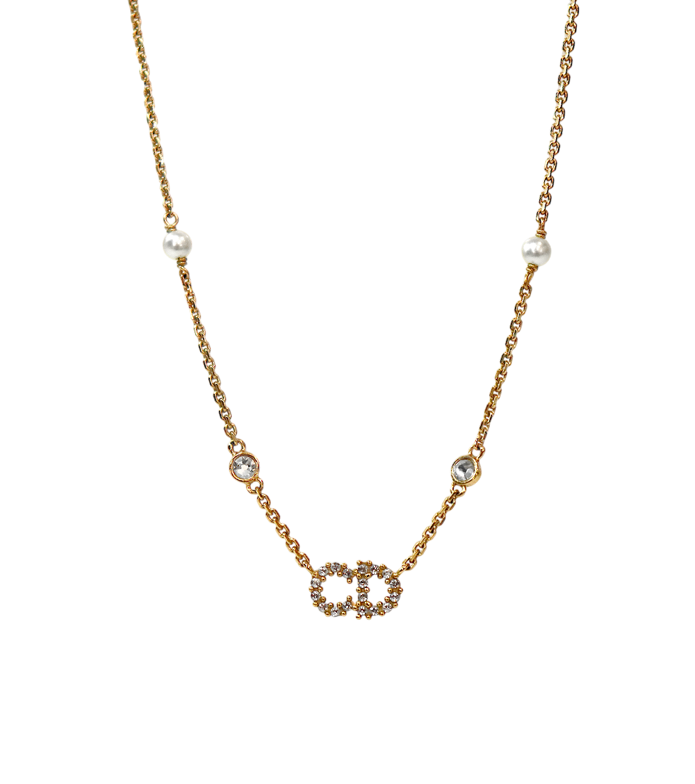 Dior Cubic Claire D Rune Gold Necklace