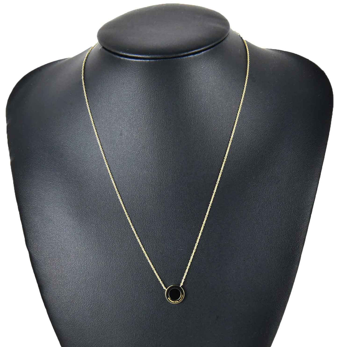 Onyx Diamond Circle Necklace