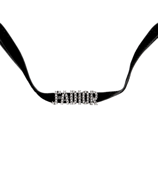 Dior Cubic Za Dior Black and Silver Choker Necklace