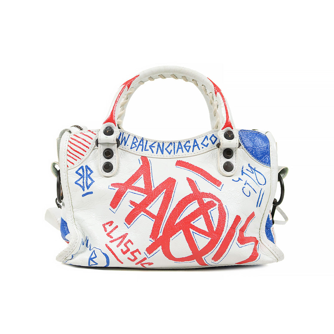 Balenciaga White Mini Gravity Motor Bag