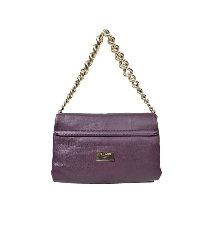 Versace Purple Sultan Chain Shoulder Bag