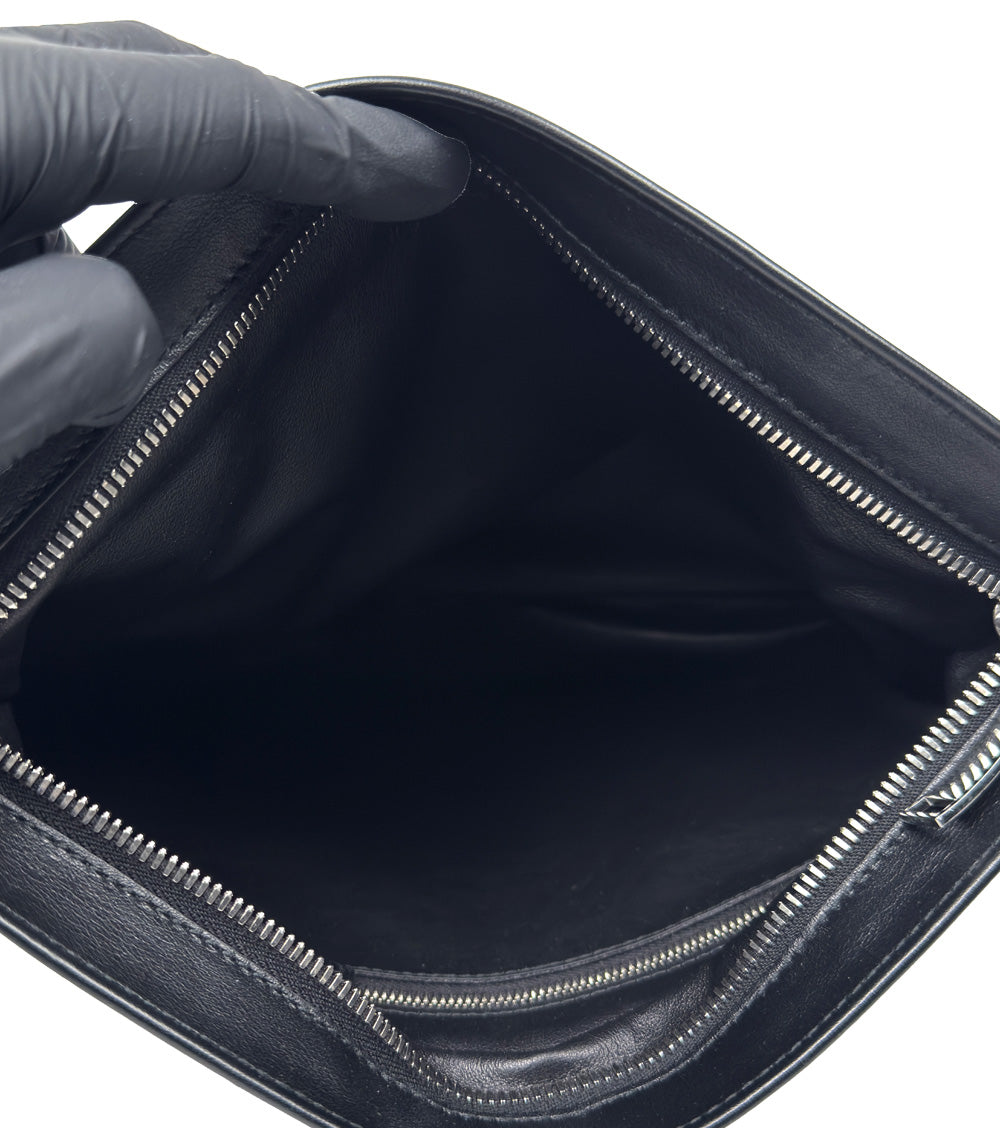 Bottega Veneta Black Twisted Clutch Bag