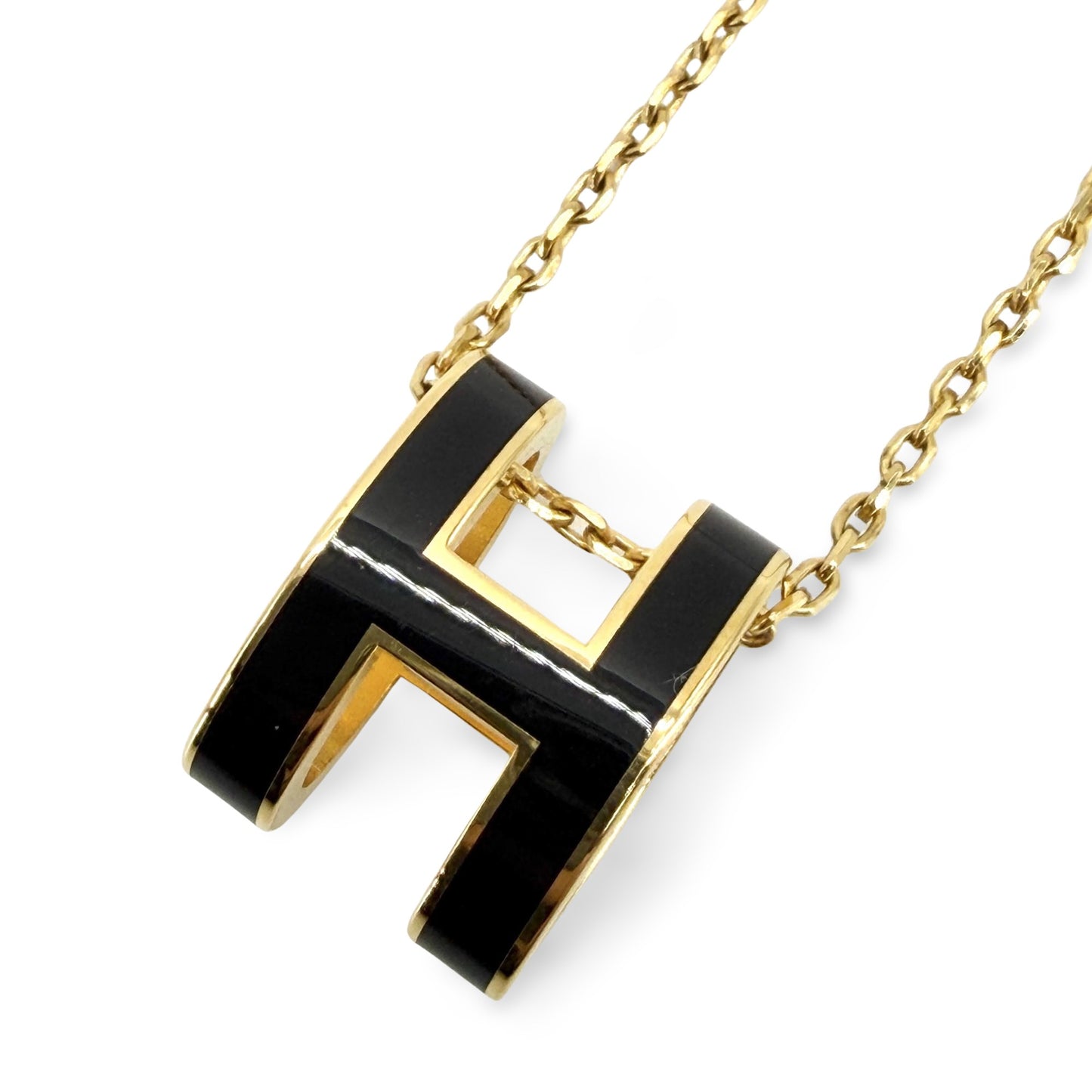 Hermès Pop H Necklace Black Gold Hardware