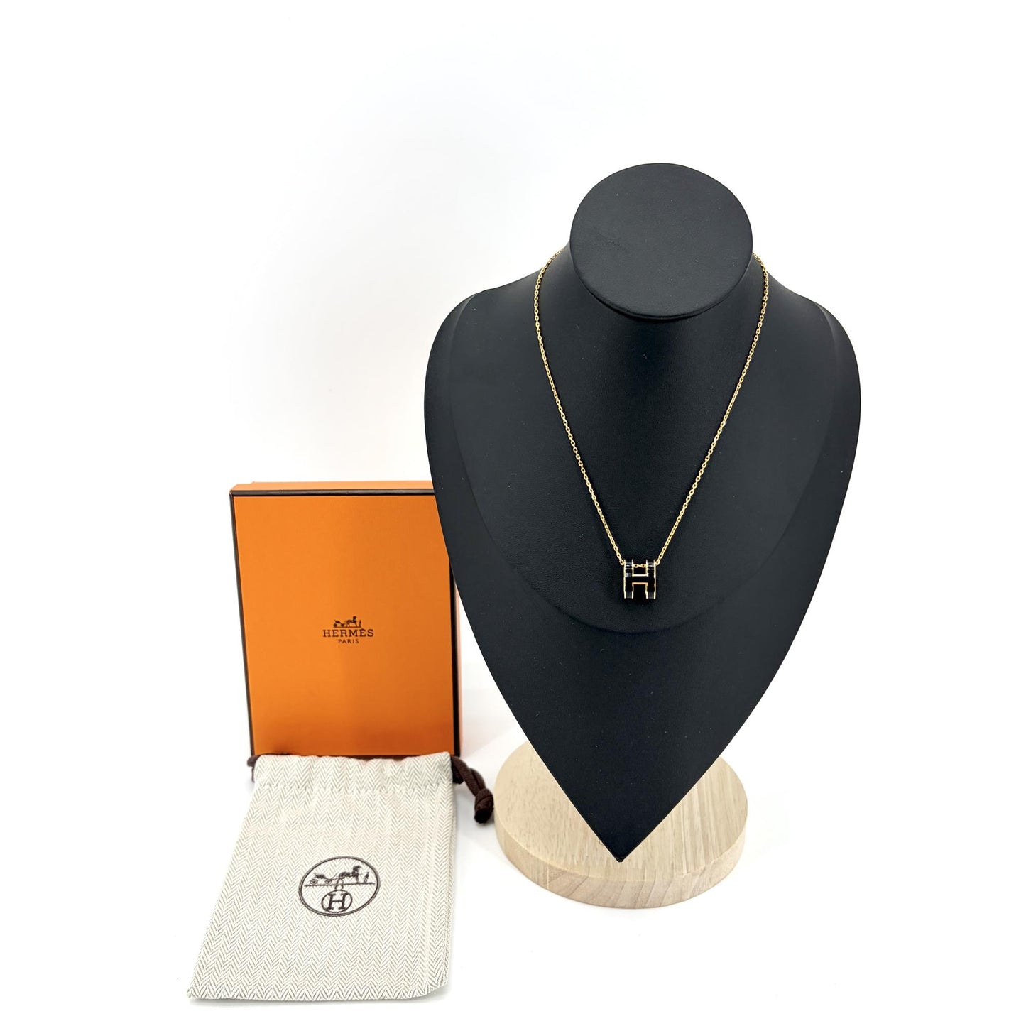 Hermès Pop H Necklace Black Gold Hardware