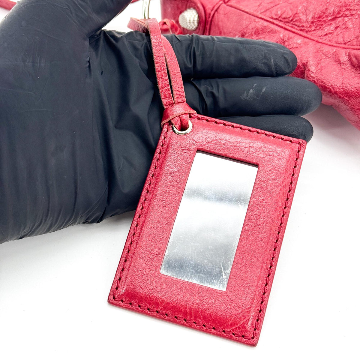 Balenciaga Le Kagol Mini Crossbody Bag Red Silver