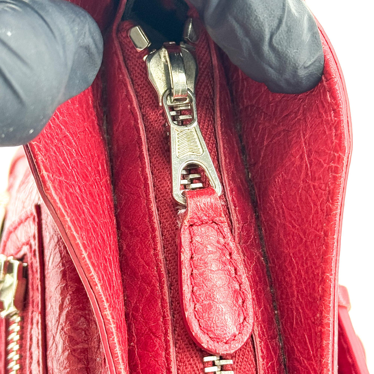 Balenciaga Le Kagol Mini Crossbody Bag Red Silver