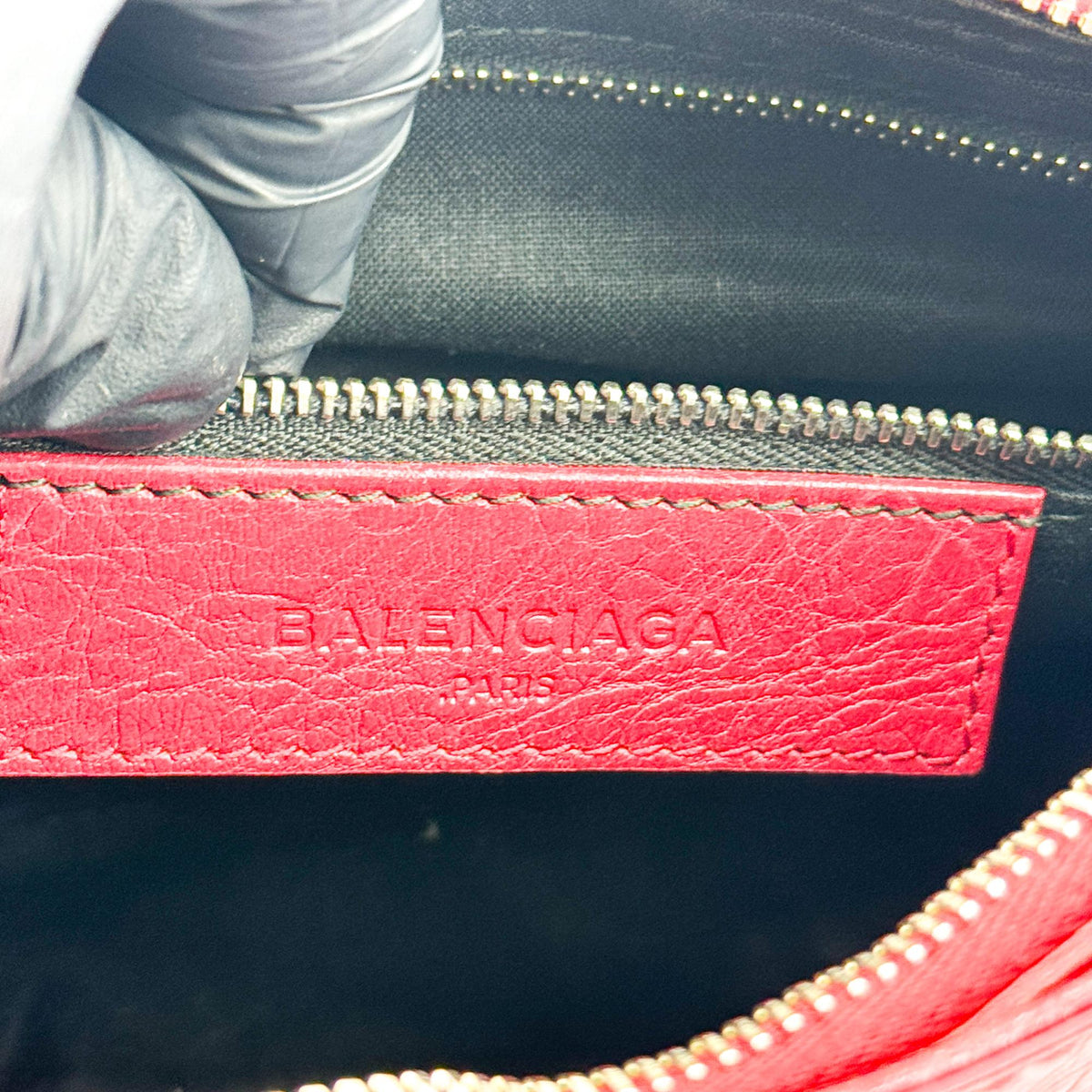 Balenciaga Le Kagol Mini Crossbody Bag Red Silver