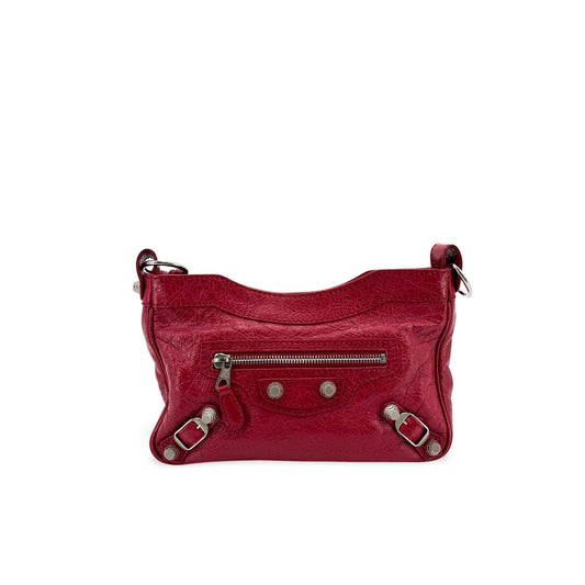 Balenciaga Le Kagol Mini Crossbody Bag Red Silver
