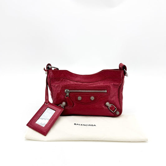 Balenciaga Le Kagol Mini Crossbody Bag Red Silver