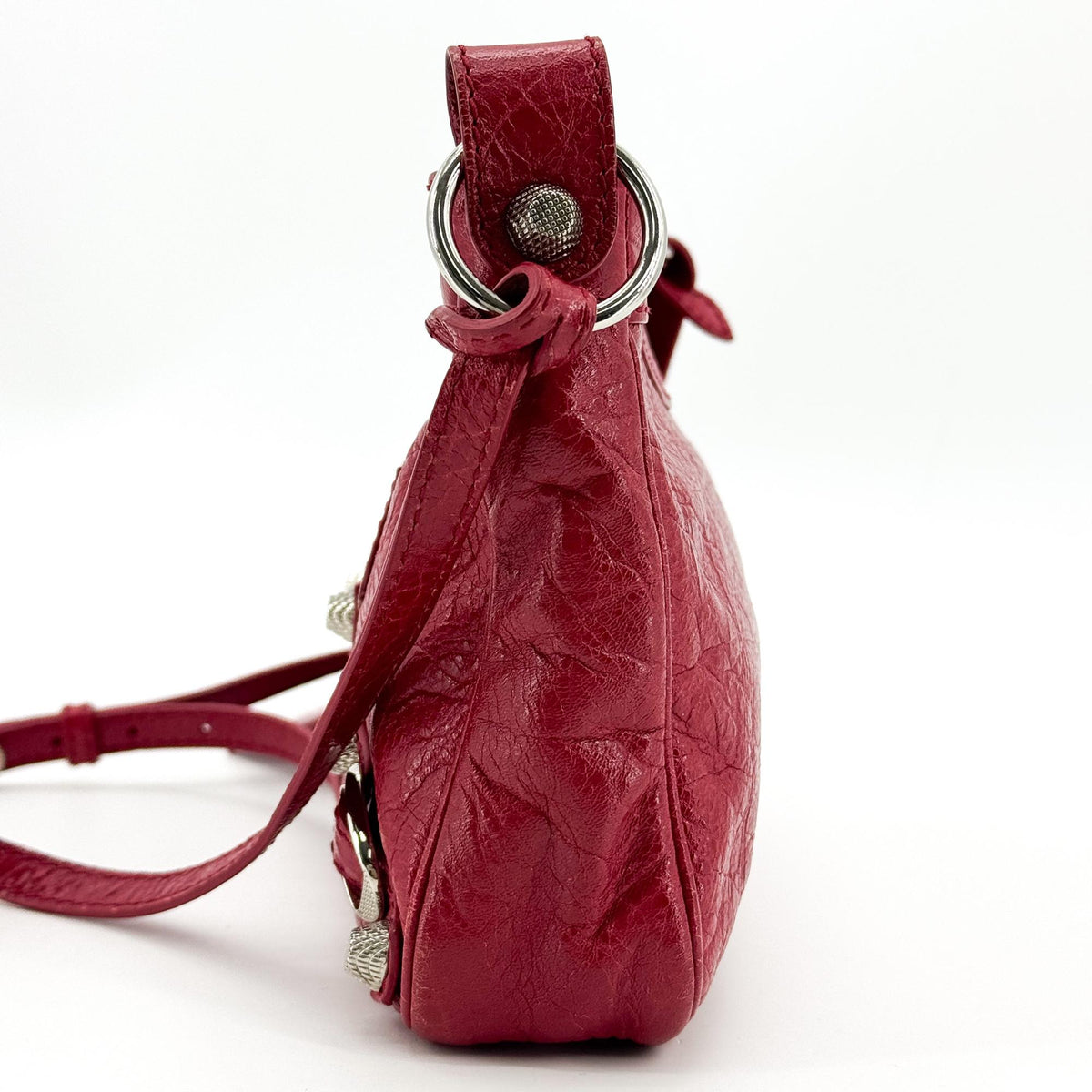 Balenciaga Le Kagol Mini Crossbody Bag Red Silver